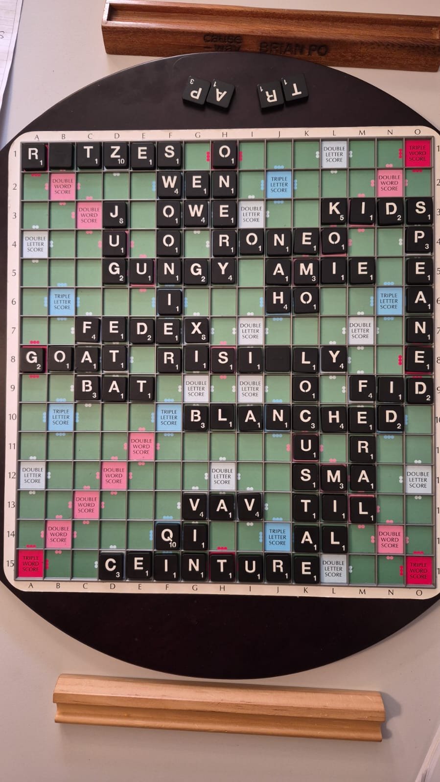 Board from Brian Po vs Rik Kennedy at Leamington Spa